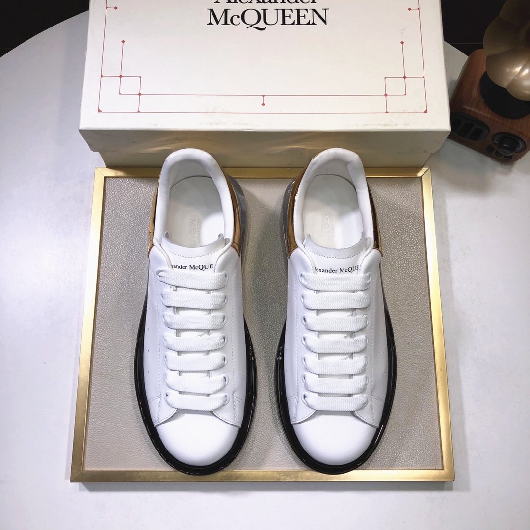 ALEXANDER MCQUEEN ORO E BIANCHE CON SUOLA IN GOMMA NERA