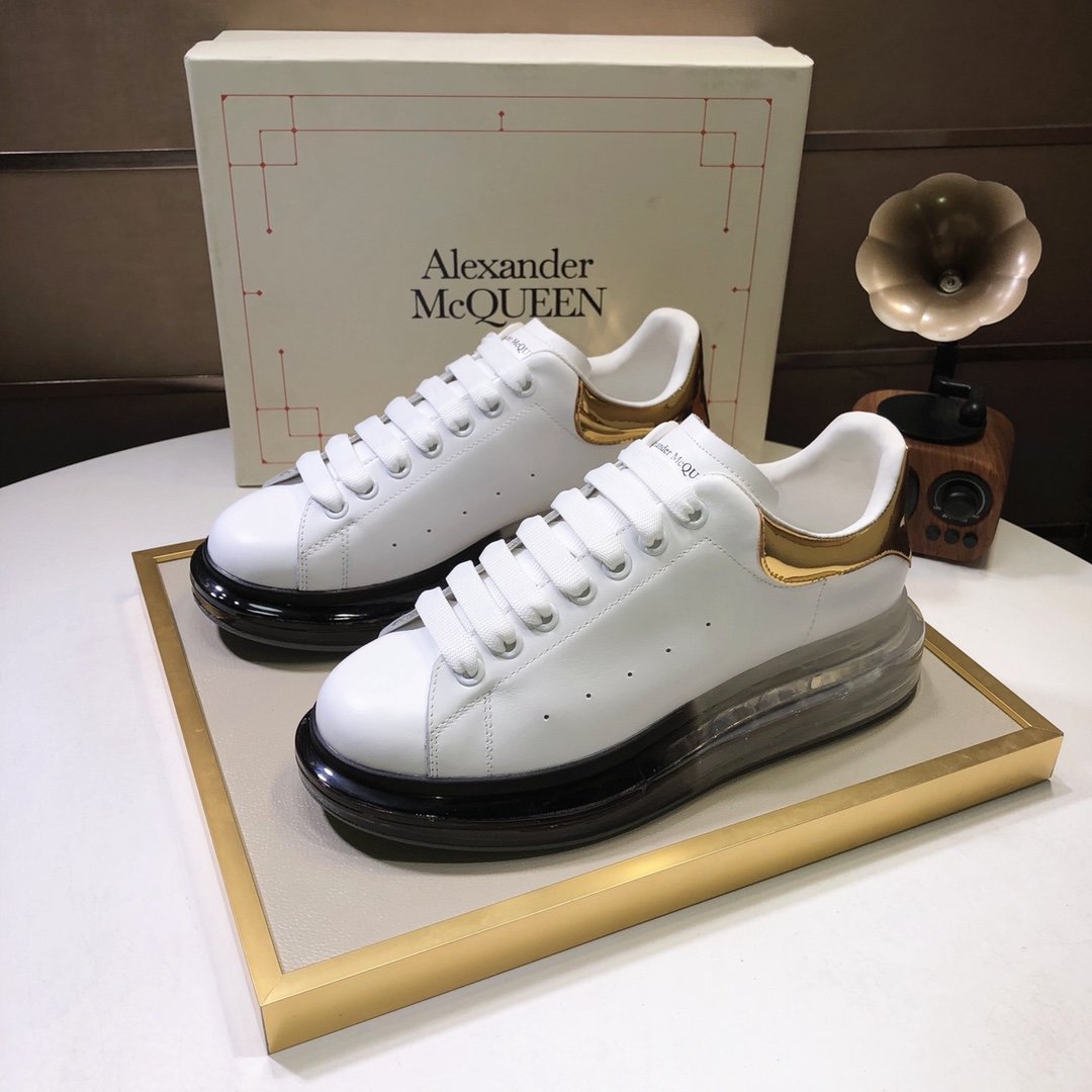 ALEXANDER MCQUEEN ORO E BIANCHE CON SUOLA IN GOMMA NERA