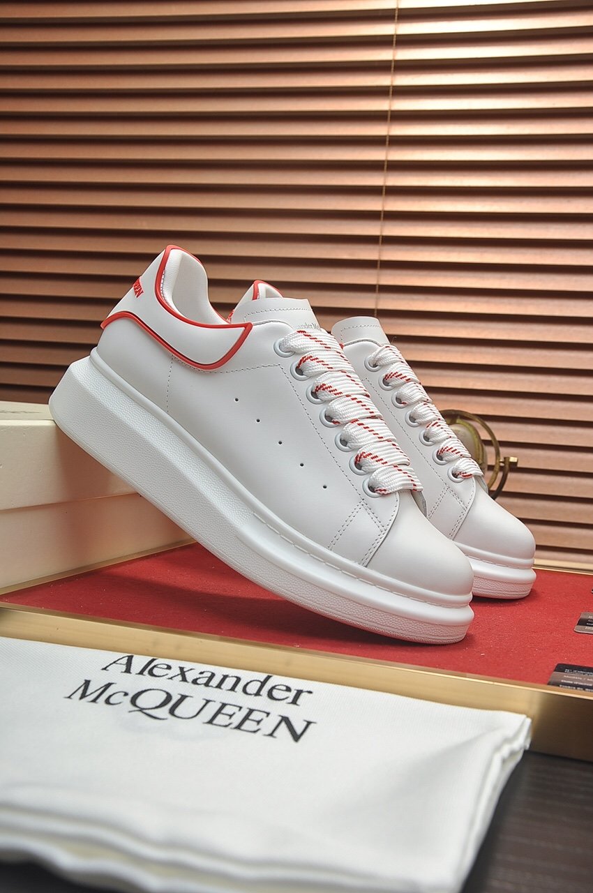 ALEXANDER MCQUEEN BIANCHE LACCI ROSSI