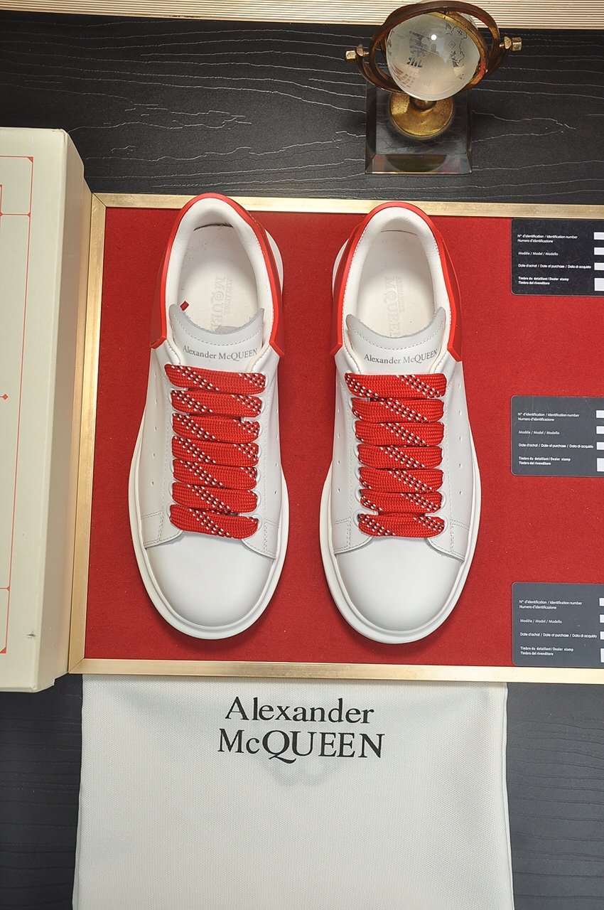 ALEXANDER MCQUEEN BIANCHE CON LACCI ROSSI