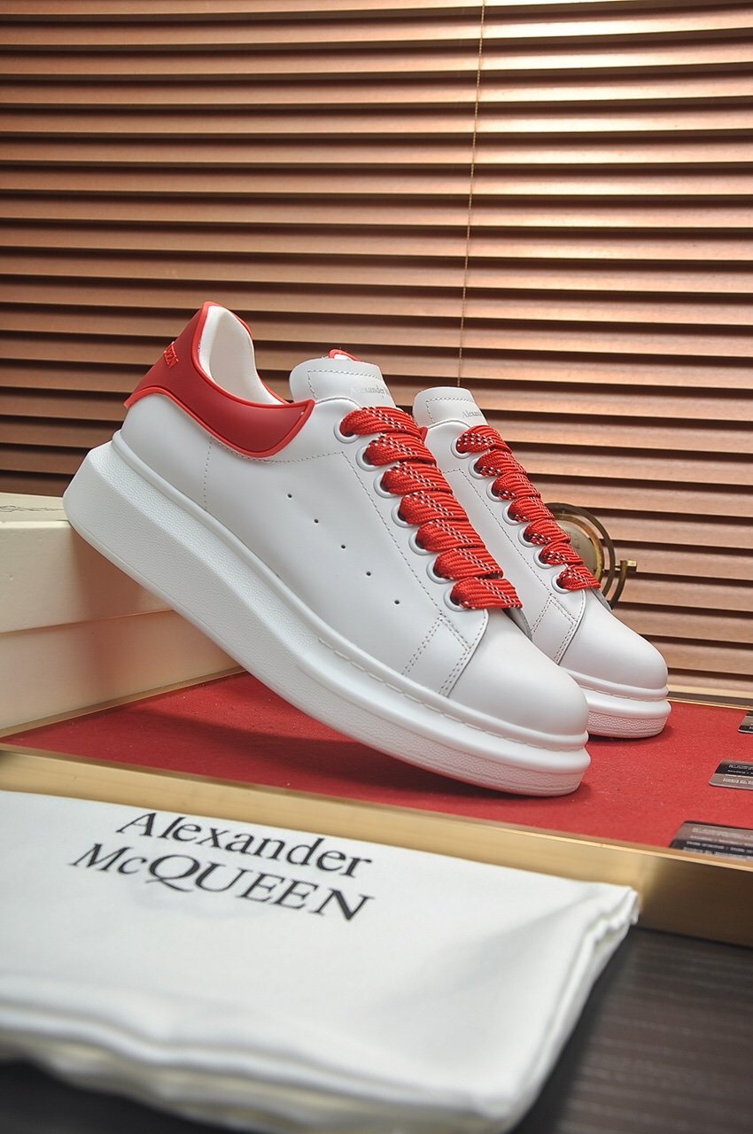 ALEXANDER MCQUEEN BIANCHE CON LACCI ROSSI